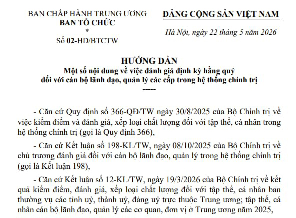 Đánh giá cán bộ lãnh đạo,  quản lý: Bảo đảm “sáu rõ”, “một việc - một đầu mối chịu trách nhiệm chính”